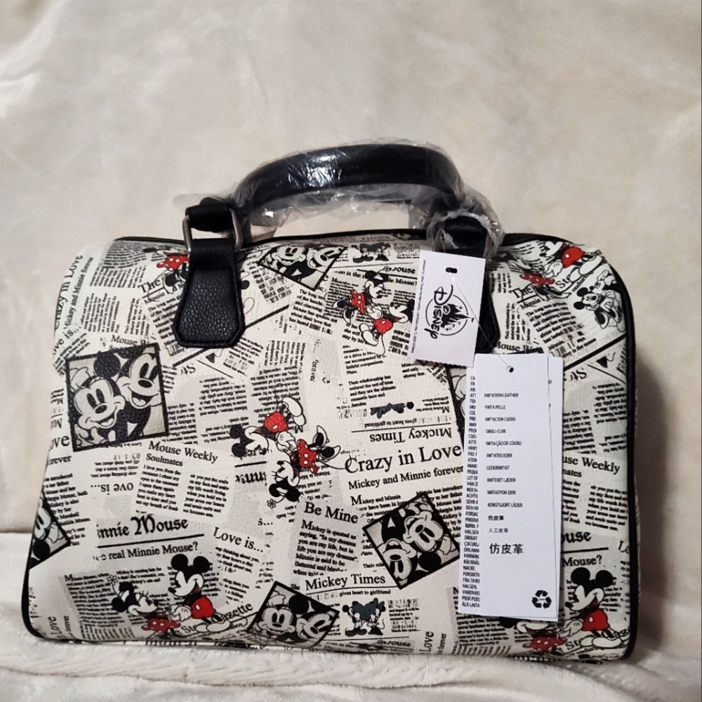 Disney Mickey Mouse Newspaper Print Handbag